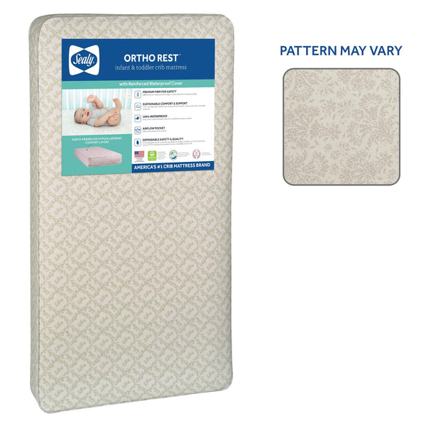 SEALY BABY Ortho Rest Crib & Toddler Mattress – Waterproof, Extra Firm with 150 Coils, GREENGUARD Gold Certified, Orthopedic Support, 52
