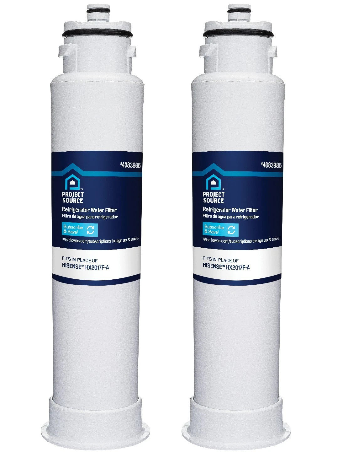 Project Source Twist-in Refrigerator Water Filter H-1-2 Fits Hisense HX2017F-A 2-Pack
