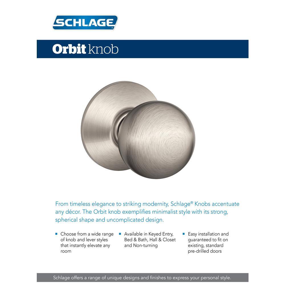 Orbit Satin Chrome Dummy Door Knob