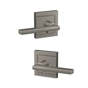 Schlage Custom Latitude- Upland Satin Nickel Universal Interior Bed/Bath Hall/Closet Combined Door Handle