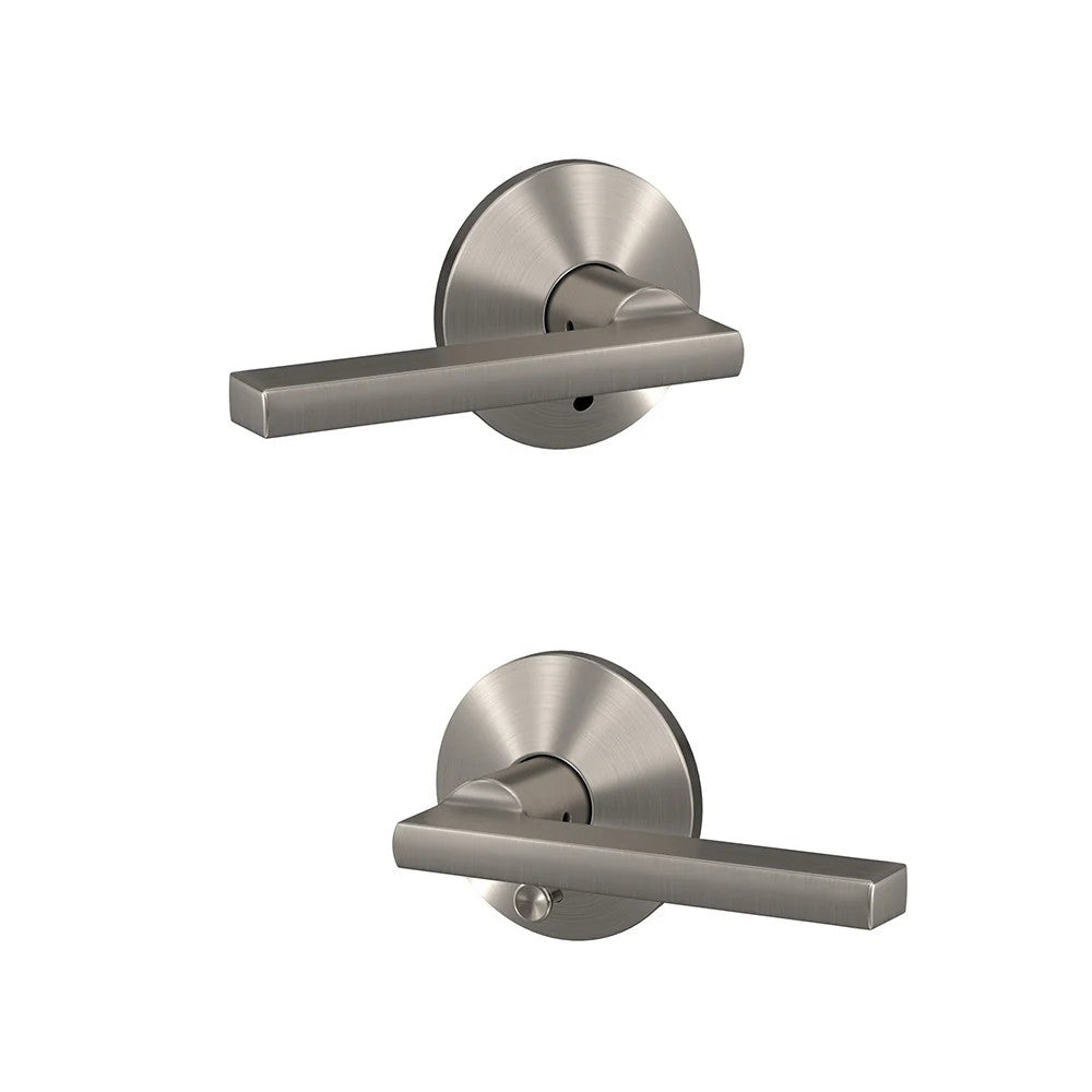 Schlage Custom Latitude- Kinsler Satin Nickel Universal Interior Bed/Bath Hall/Closet Combined Door Handle