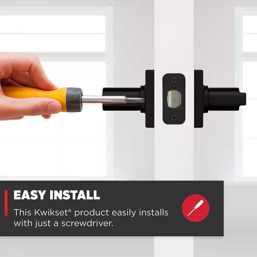 Casey Matte Black Bed/Bath Privacy Door Handle Featuring Microban with Lock