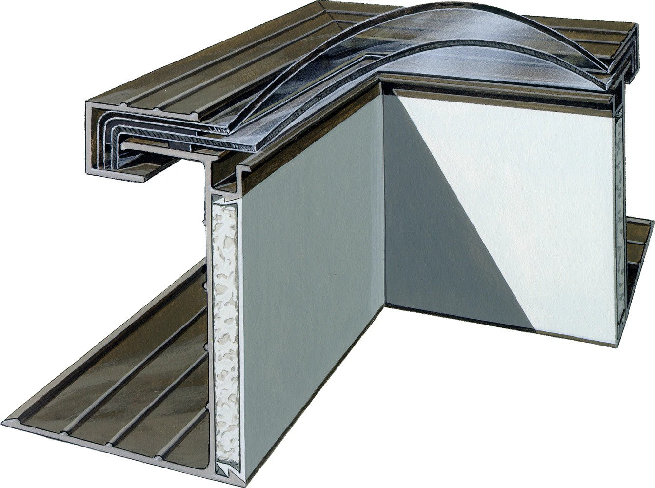Sun-Tek 22-1/2-in x 22-1/2-in Fixed Self-flashing Aluminum Skylight with Miami-Dade Glass