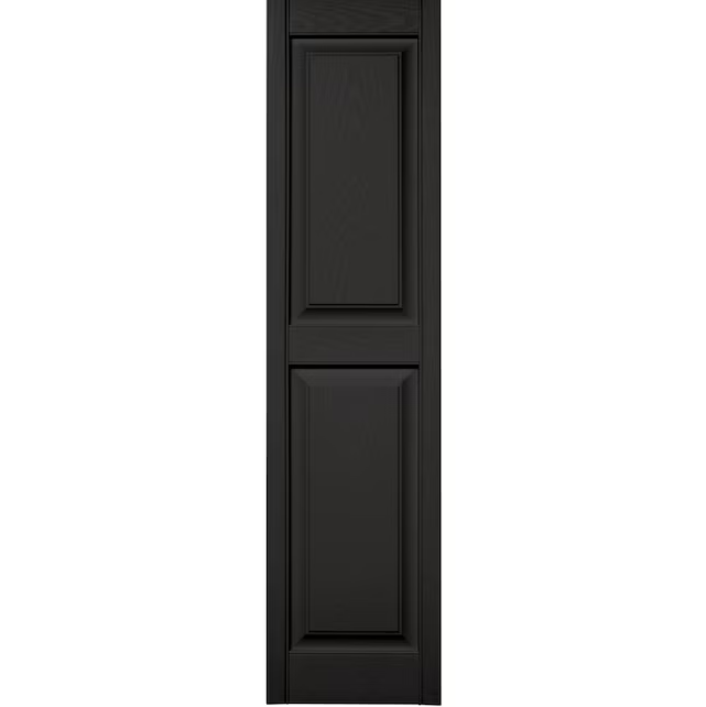 Vantage 2-Pack 14.625-in W x 58.75-in H Black Raised Panel Vinyl Exterior Shutters