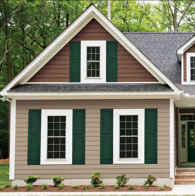 Vantage 2-Pack 14.625-in W x 58.75-in H Black Raised Panel Vinyl Exterior Shutters