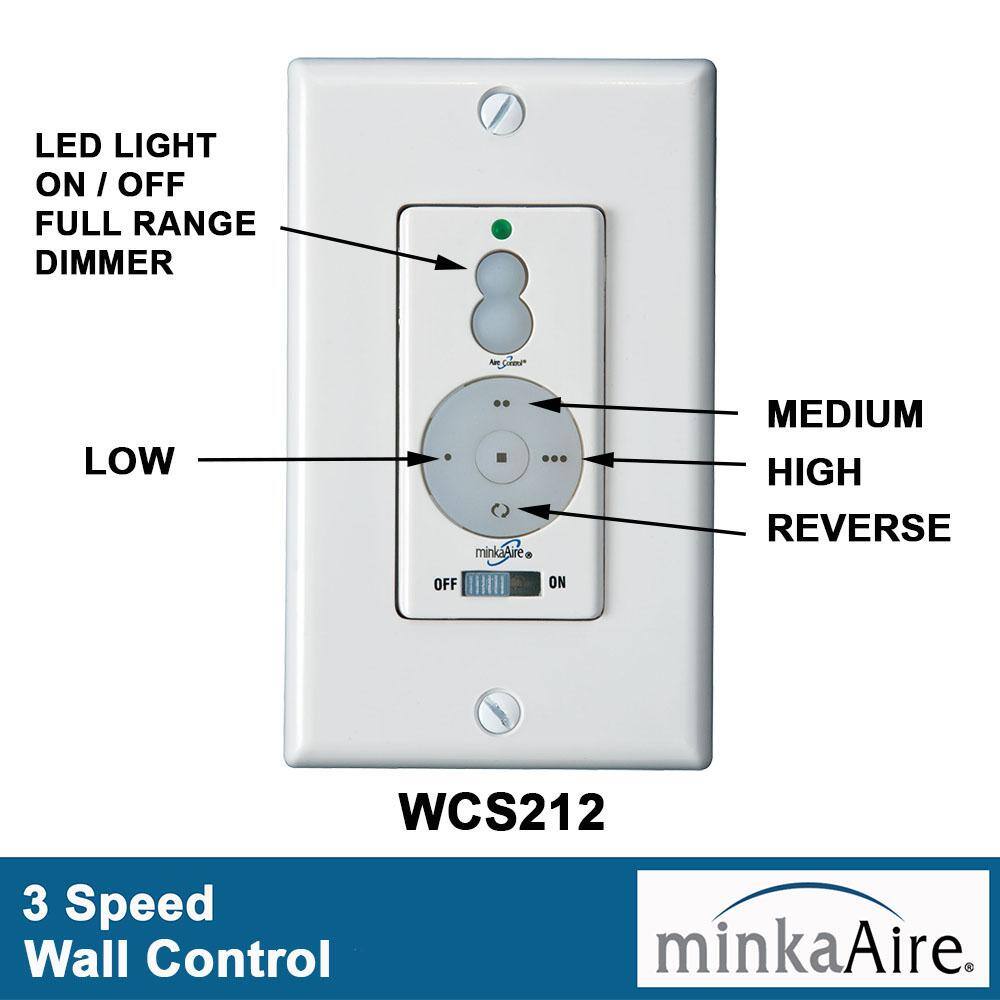 Aire-Control 3-Speed 256 Bit Dimmer Fan Control with Wallplate Switch