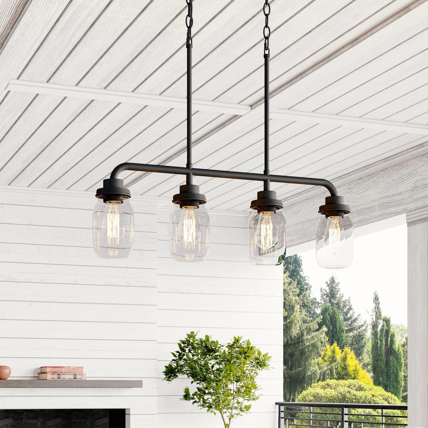 Quoizel Jana 4-Light Matte Black Transitional Chandelier