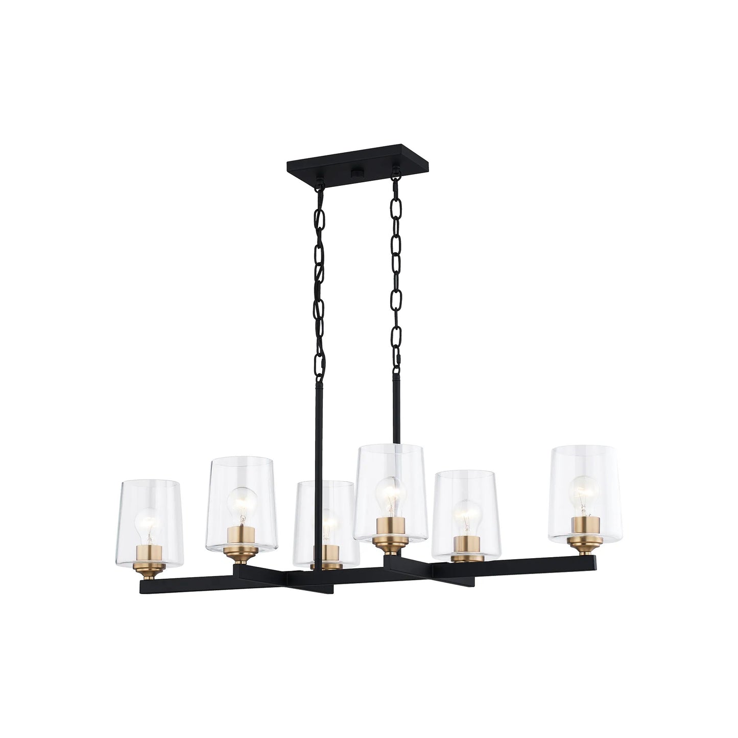 Quoizel Whitlock 6 -Light Matte Black Modern/contemporary For Use in Bathrooms, Bedrooms, Dining Rooms, Foyers, Kitchens, Living Rooms Chandelier