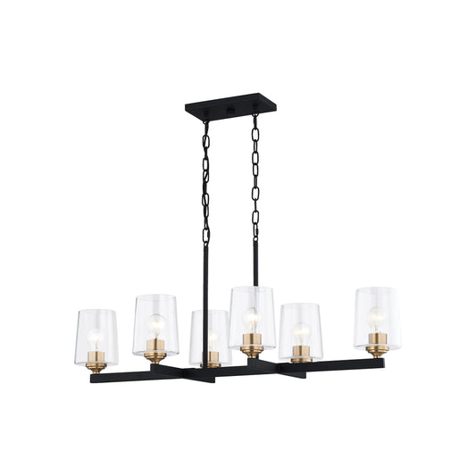 Quoizel Whitlock 6 -Light Matte Black Modern/contemporary For Use in Bathrooms, Bedrooms, Dining Rooms, Foyers, Kitchens, Living Rooms Chandelier