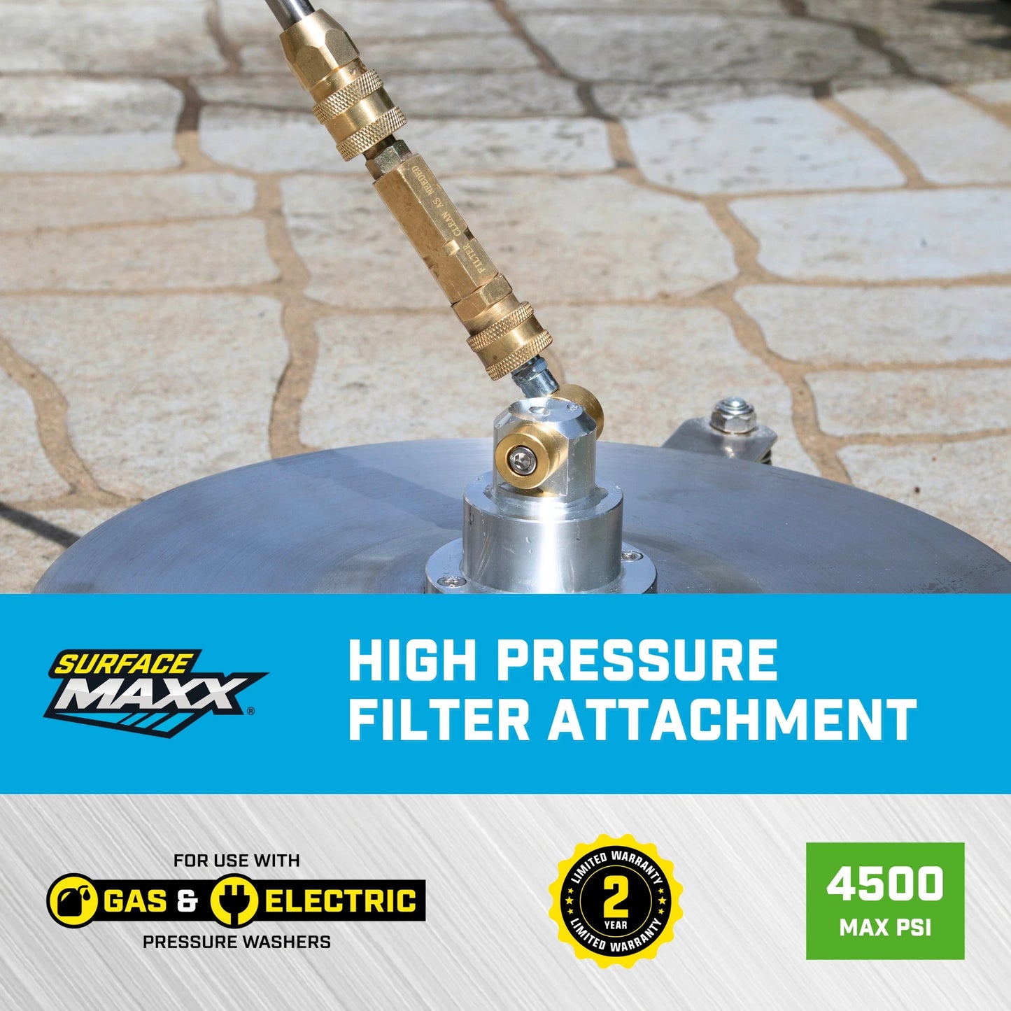 SurfaceMaxx up to 4500 PSI 1/4-in Brass Gas and Electric Pressure Washers Filter Quick Connect