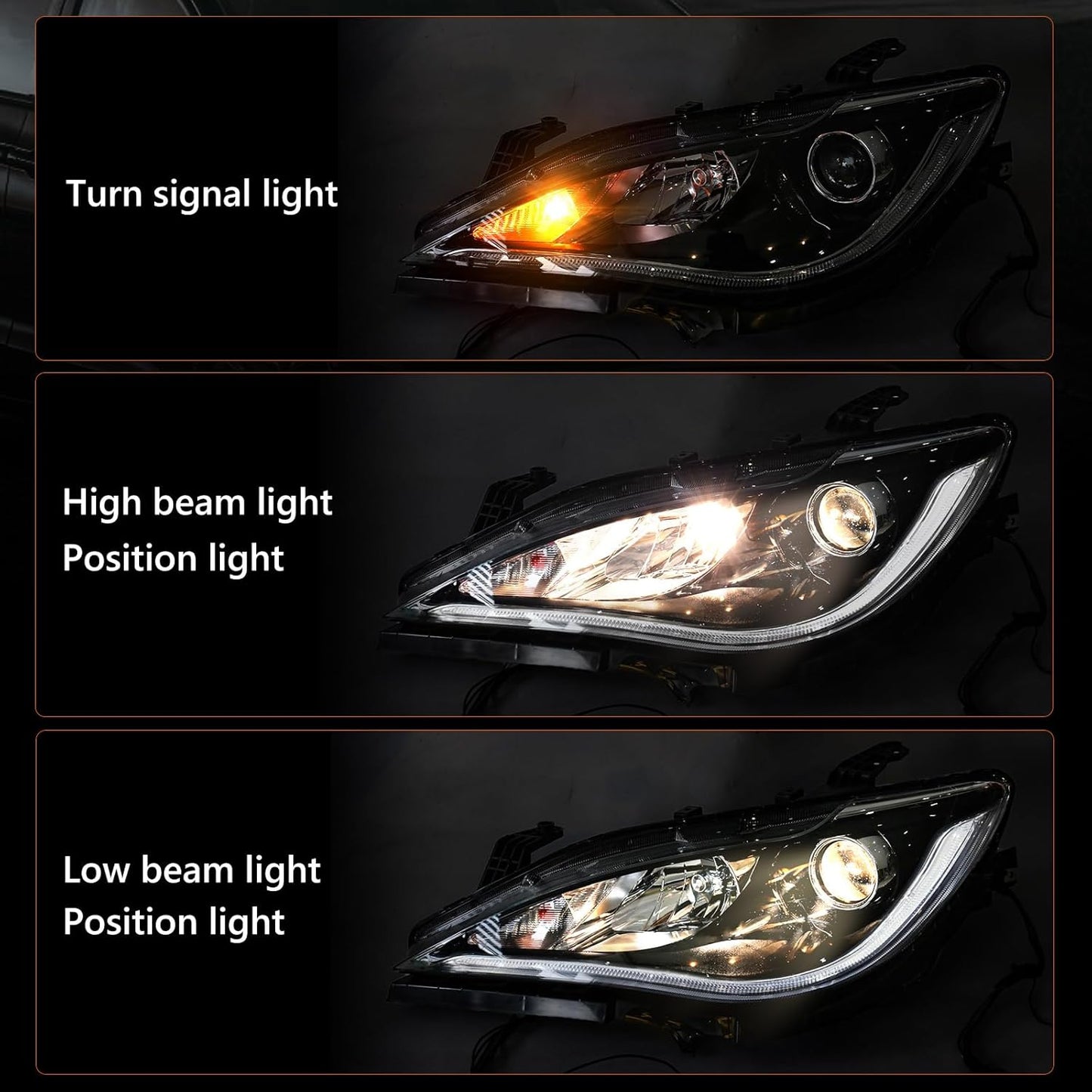 FIONE Headlights Assembly Halogen Projector Headlamp Left Driver Side For Chrysler Pacifica