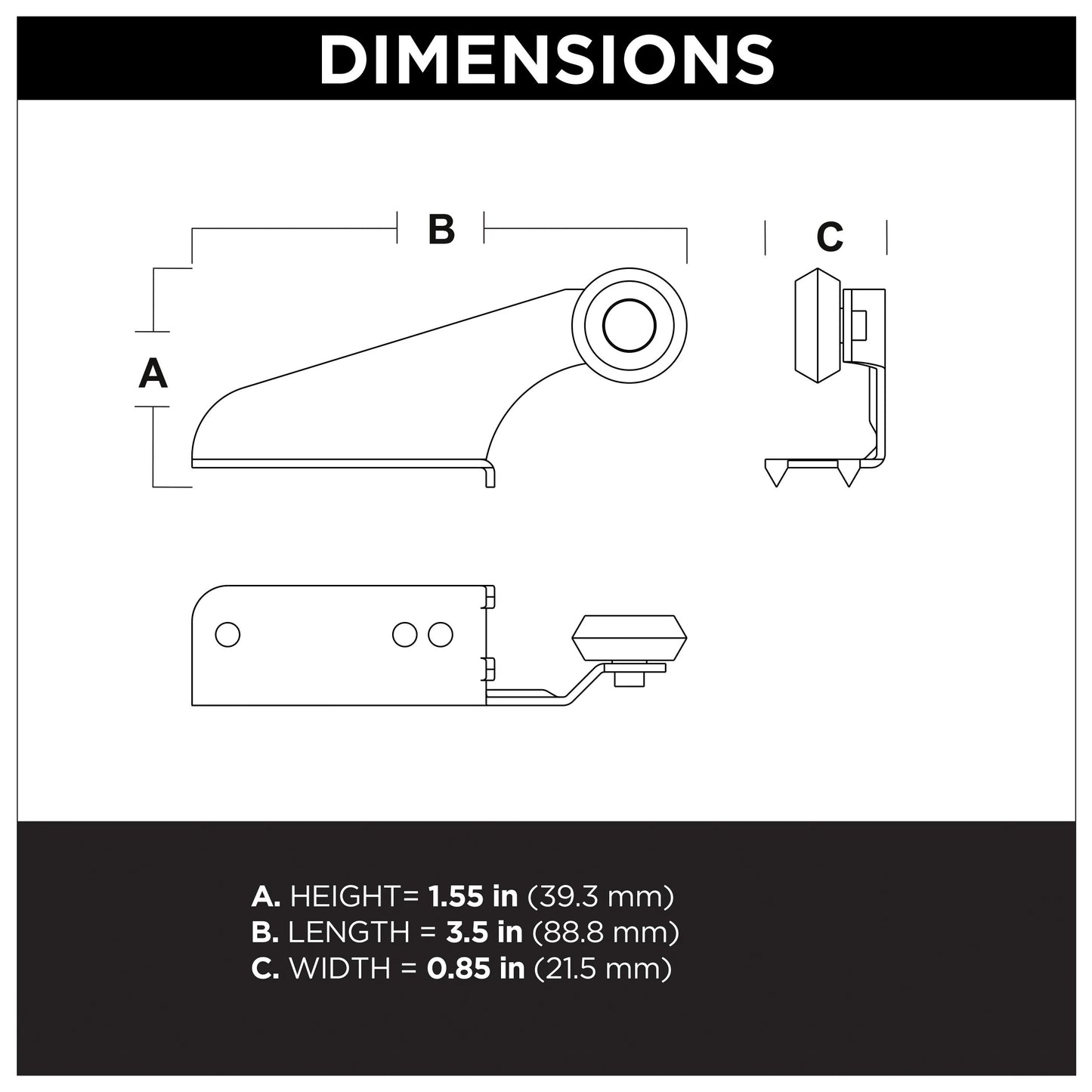 RELIABILT Zinc Plated Plastic Left-Hand Roller Bracket