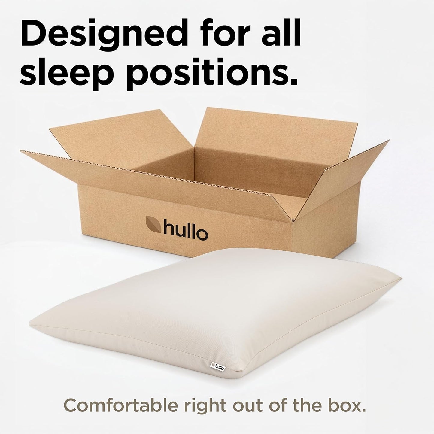 Hullo Buckwheat Pillow - Organic Adjustable Cooling Pillow for Side & Back Sleepers