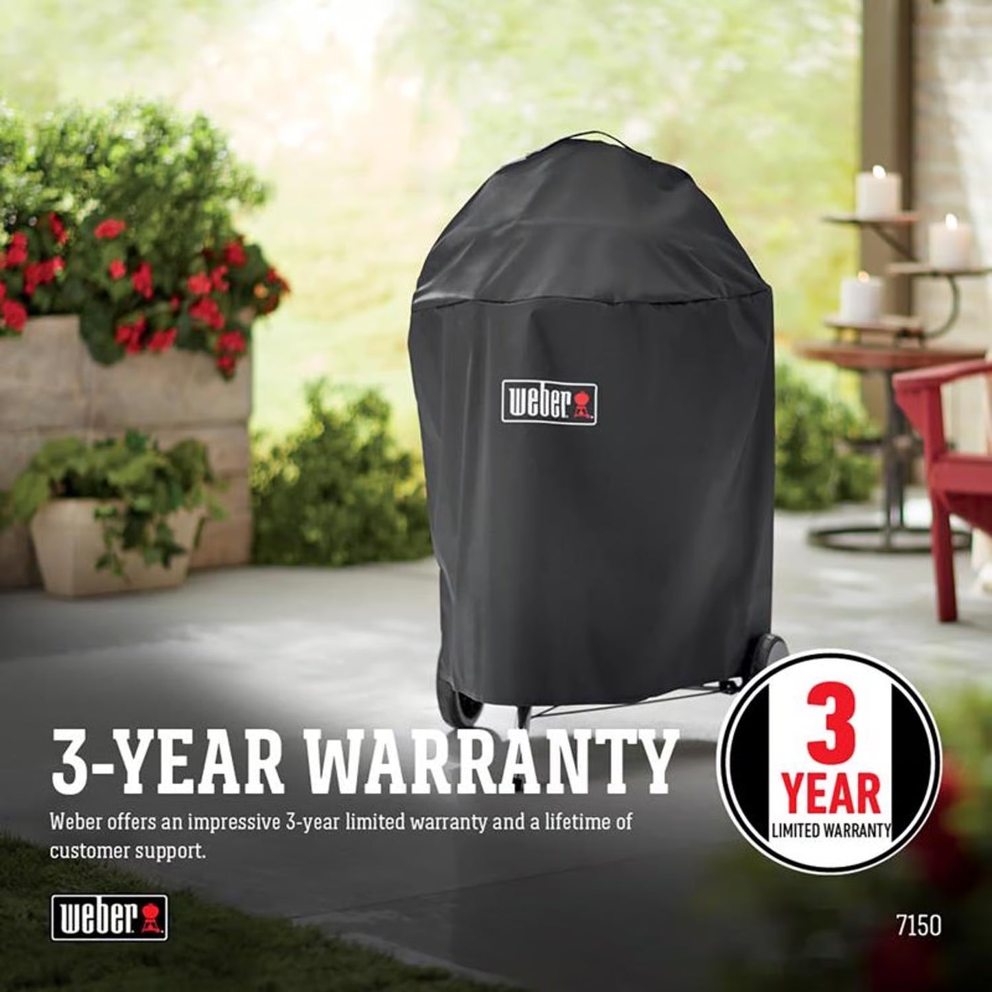 Weber Premium Black Grill Cover For 22" Charcoal Grills