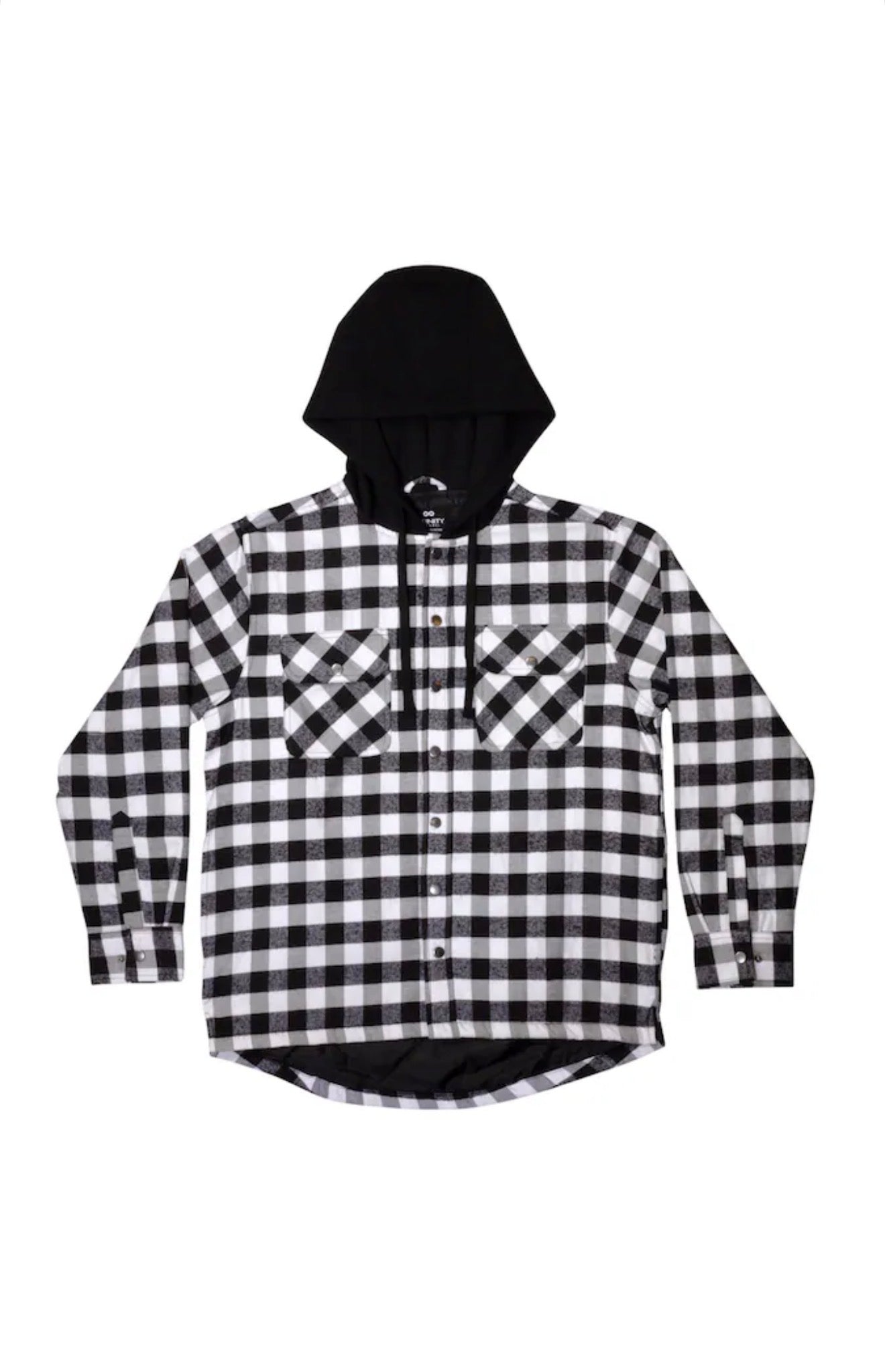 Infinity Brands Men's White/Black Flannel Hooded Insulated Hooded Jacket 3X