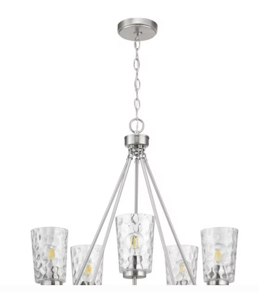 Progress Lighting Tiana 5-Light Driftwood and Brushed Nickel Transitional Chandelier
