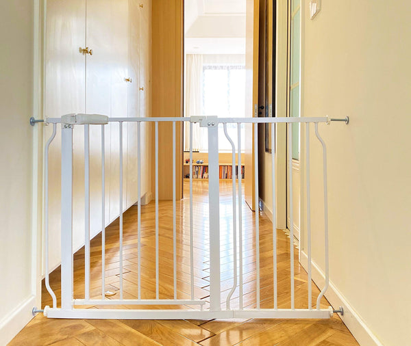 BalanceFrom Easy Walk-Thru Safety Gate for Doorways and Stairways with Auto-Close/Hold-Open Features, Fits 43.3 - 48 Inch Openings, 30-inch Tall, White